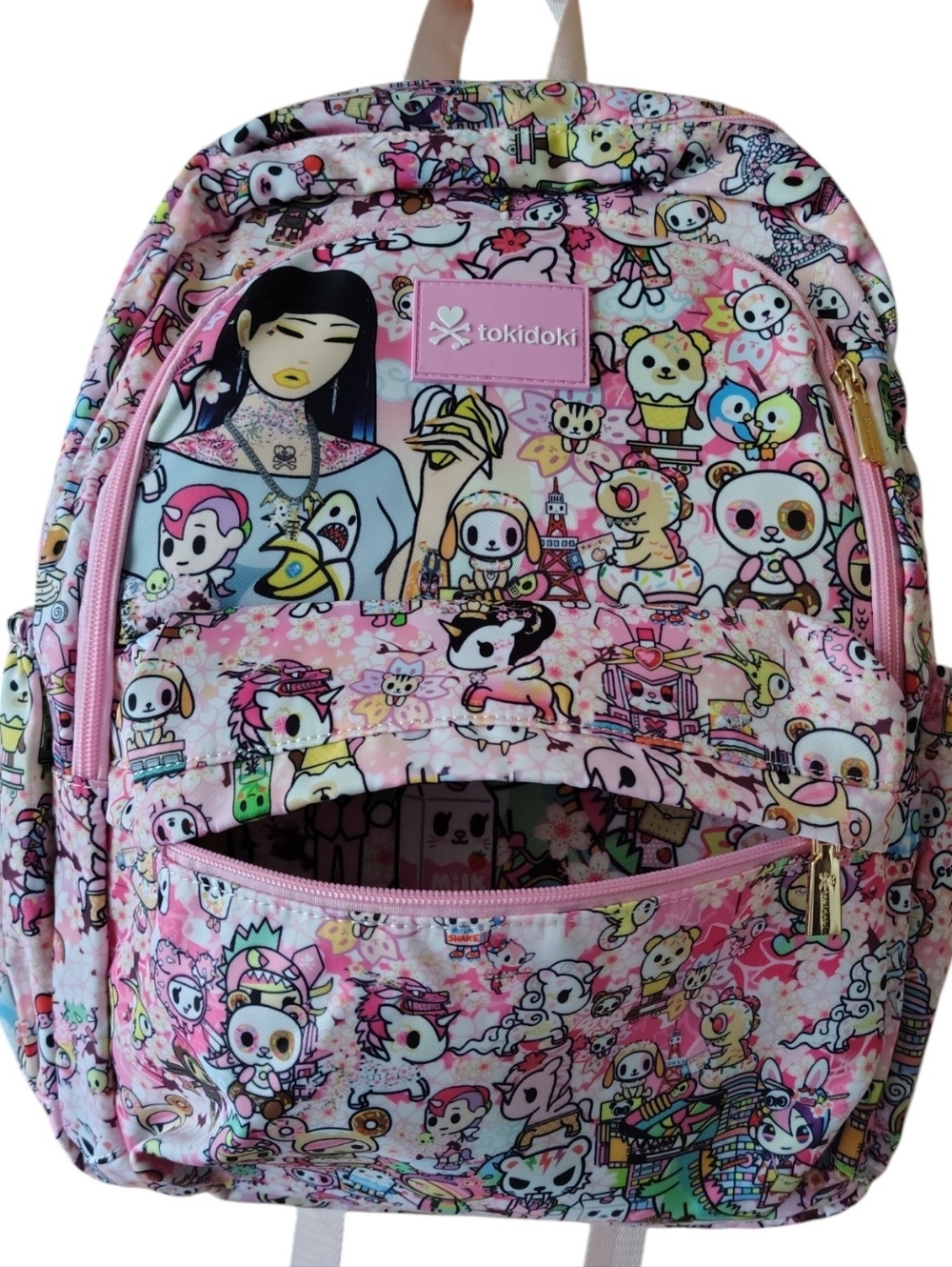 tokidoki Pink Multicolor Character Print Bag Backpack Toki Doki
